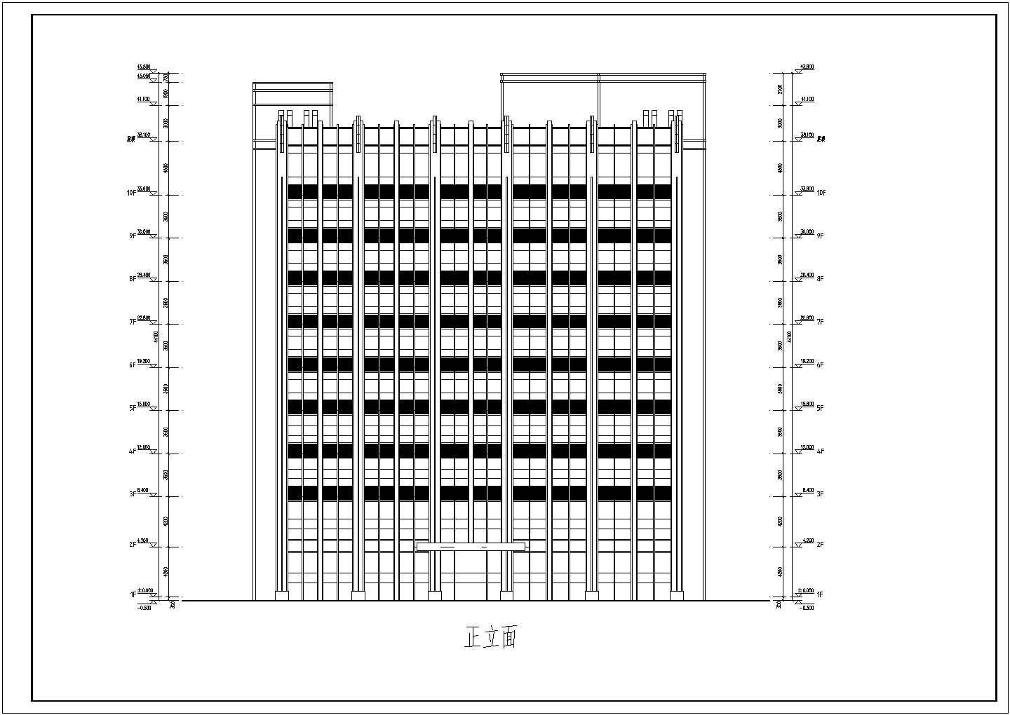 瑞昌十层框架结构办公楼建筑设计方案图纸