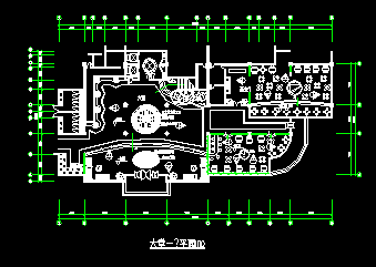 西餐厅建筑设计施工CAD一层平面图-图二