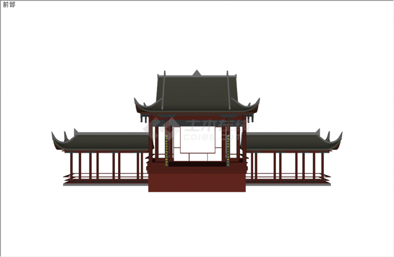 新中式现代木质园林景观亭子su模型-图二