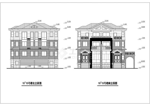 多种框架结构独栋别墅建筑设计方案图纸-图一