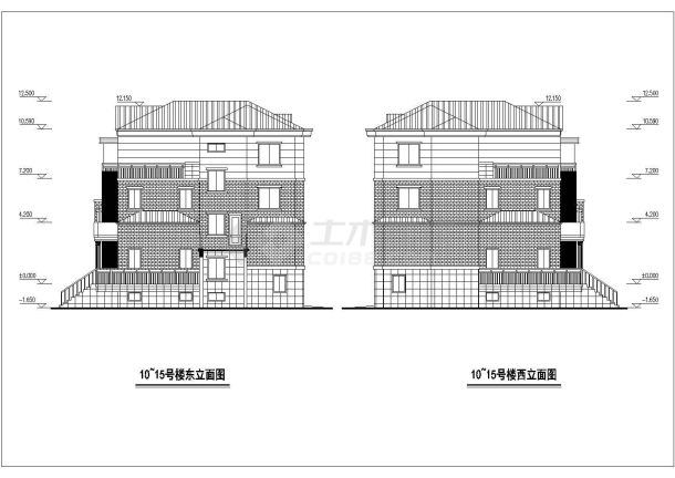 多种框架结构独栋别墅建筑设计方案图纸-图二