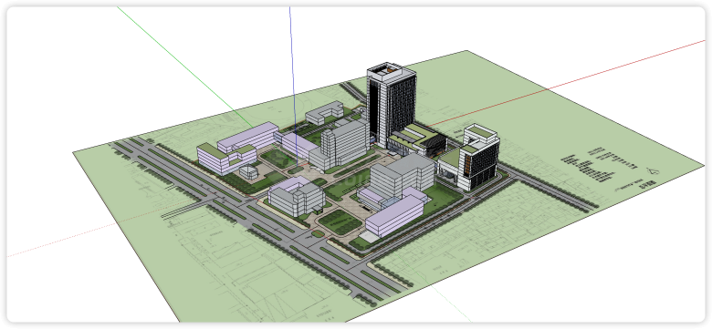 宿迁人民医院新建病房楼su模型-图一