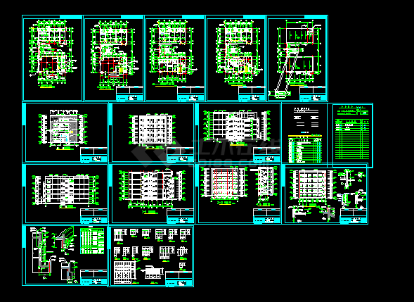 综合楼建筑施工设计CAD全套方案图-图一