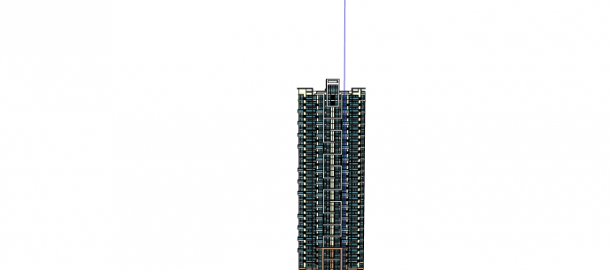 西安现代豪华独栋高层住宅su模型_图1
