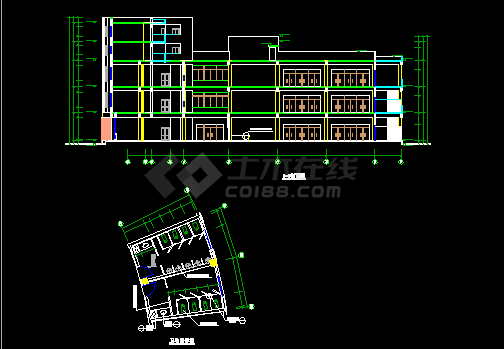 某大学校食堂建筑CAD设计施工平面图纸-图二