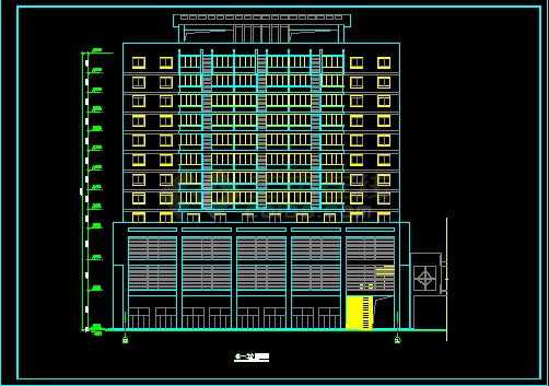 一套12层综合楼建筑设计CAD方案施工图-图二