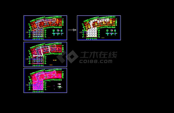 多层住宅小区建筑方案设计全套CAD图纸-图一