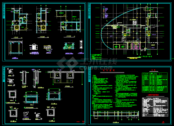 地下室人防建筑CAD设计施工图纸-图一