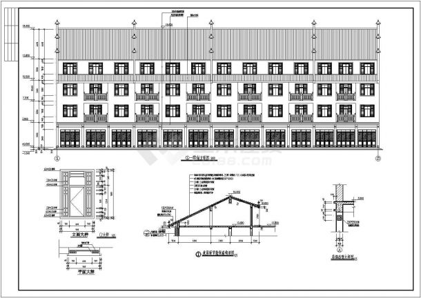某四层框架结构宾馆建筑设计方案图-图一