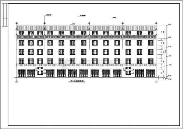 某四层框架结构宾馆建筑设计方案图-图二