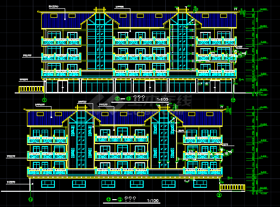商业用房建筑施工设计CAD方案图-图二