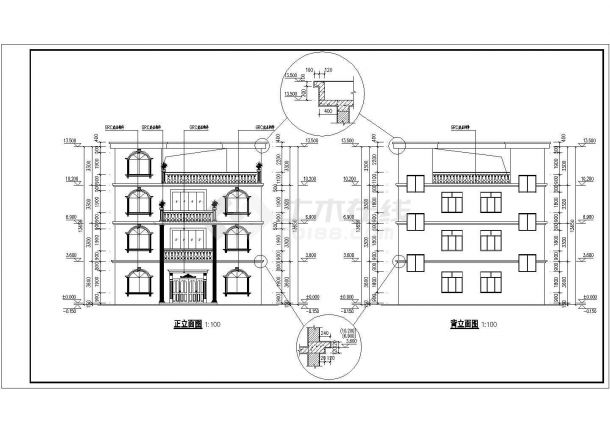 贵州某农村四层住宅楼建筑设计方案图纸-图二