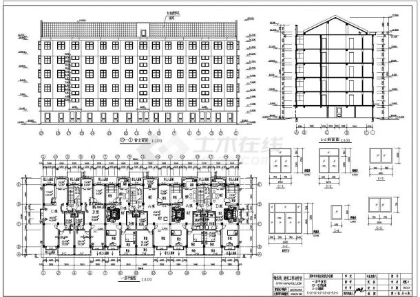 山东莱阳市某地五层砖混结构住宅建筑设计施工图纸-图二
