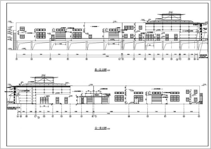 某地一层框架结构汽车4s店建筑设计方案图_图1