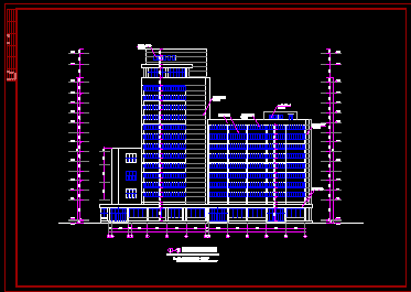 某旅馆建筑设计外装修cad施工设计方案图-图二