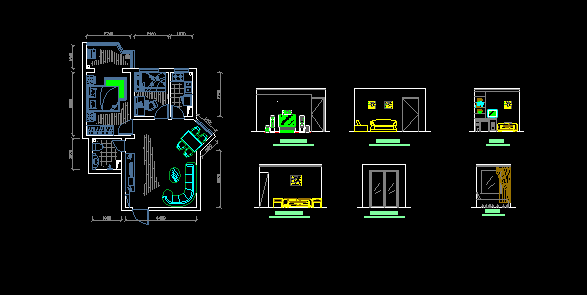 某市天洋新城住宅楼室内装修cad设计方案施工图（附效果图）_图1