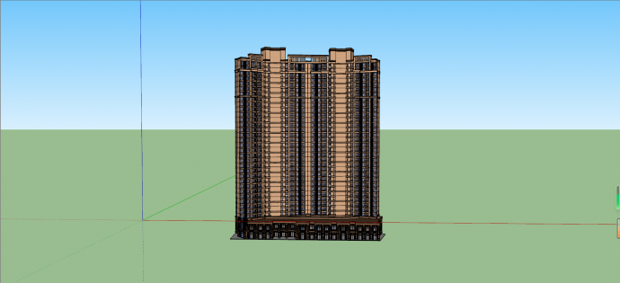 现代新古典高层住宅su模型_图1
