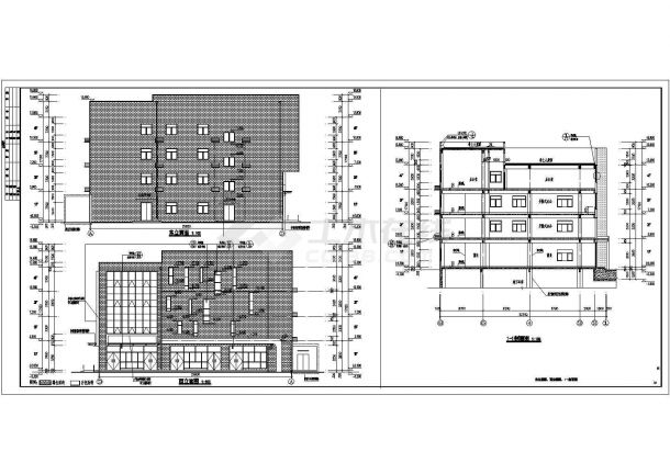 某四层框架结构办公楼建筑设计方案图-图一