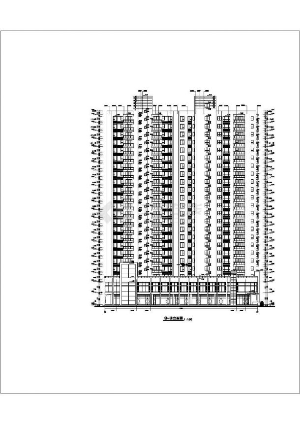 某二十四层剪力墙结构商住楼建筑设计方案图-图二