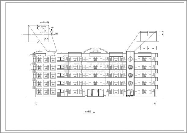 某地区五层中学教学楼建筑设计方案图-图二