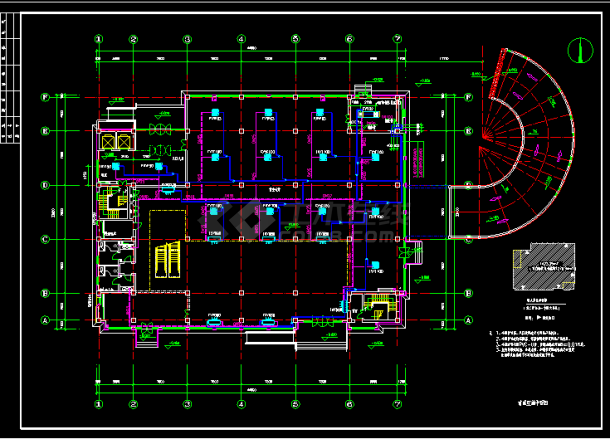 整套办公楼VRV空调系统设计cad平面施工图-图二