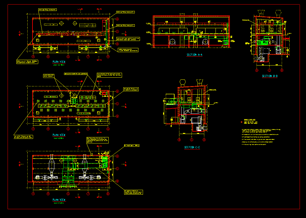 中央空调控制室cad系统平面设计图纸