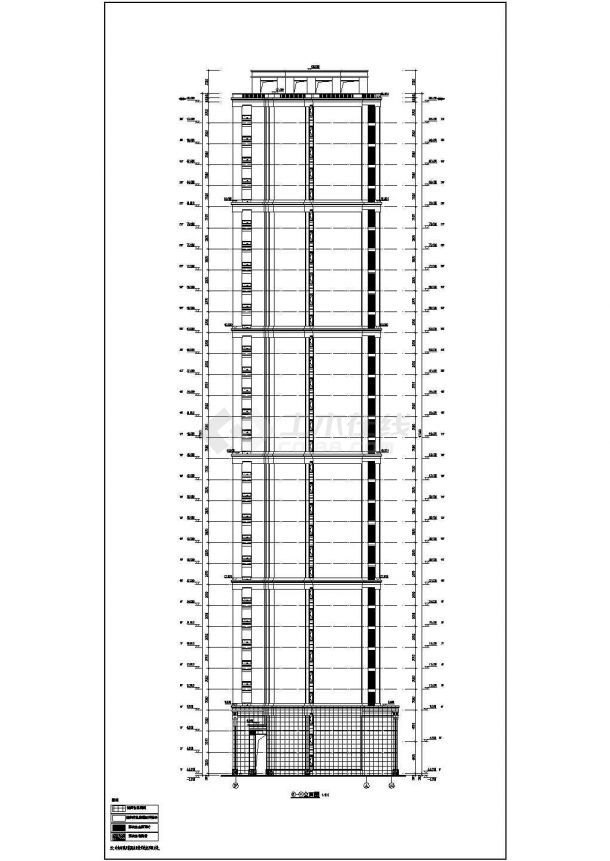 西安某32层剪力墙结构高档小区带裙房商住楼建筑设计方案图-图二