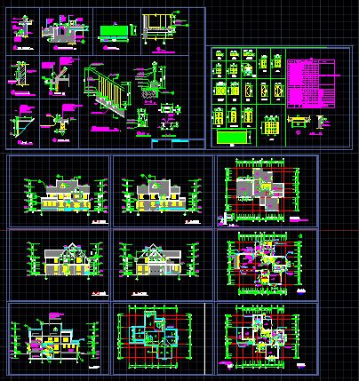 某花园别墅建筑CAD设计施工全套图-图一