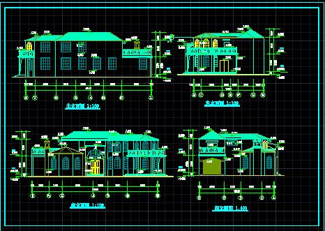 某欧式别墅全套CAD设计施工建筑整图-图二