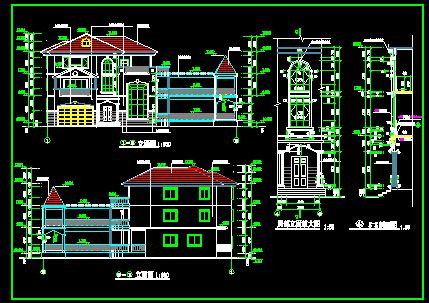 某全套别墅建筑施工CAD详情整图-图二