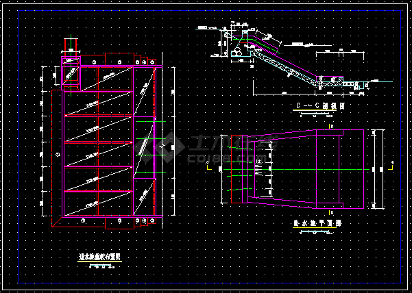 开发区排涝泵站的全套cad设计施工图-图二