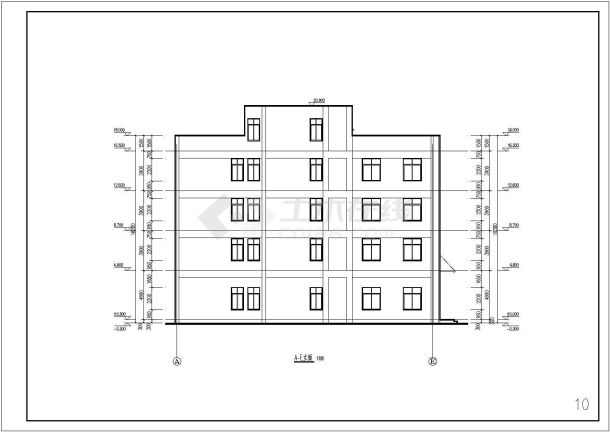 某地区四层框架结构餐饮楼建筑设计方案图-图二