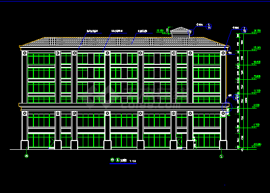 某市旅馆方案建筑CAD施工设计平面图-图二