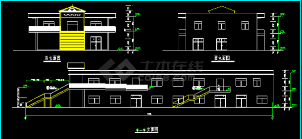 某市食堂综合楼建筑CAD设计施工扩出图-图二