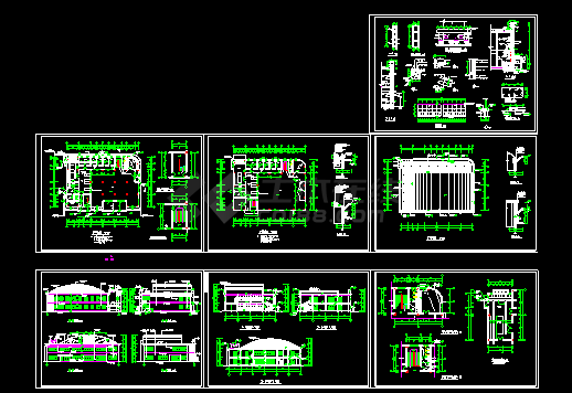 某二层食堂建筑CAD施工设计平面图纸-图一