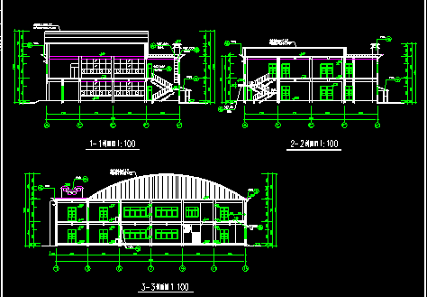 某二层食堂建筑CAD施工设计平面图纸-图二