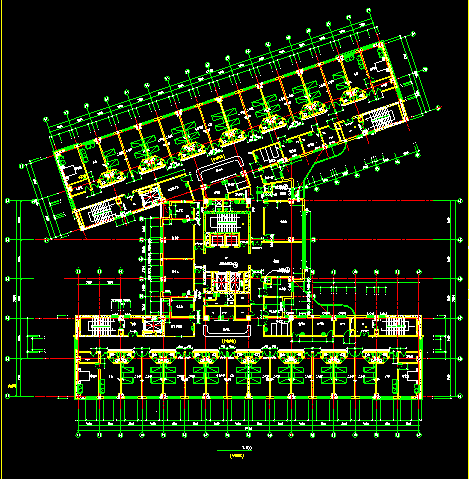 保定市第一中心医院CAD建筑设计平面图-图二