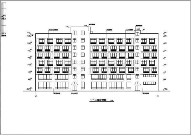 广西宁明县某地5层框架结构办公楼建筑设计施工图纸-图二