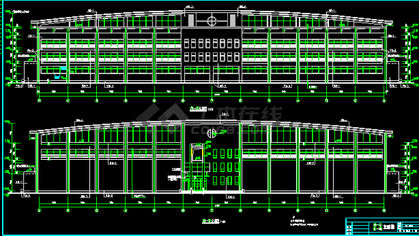 某市体育馆建筑CAD施工设计平面图-图二
