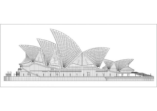 澳大利亚悉尼歌剧院建筑设计方案图纸（简图）-图一