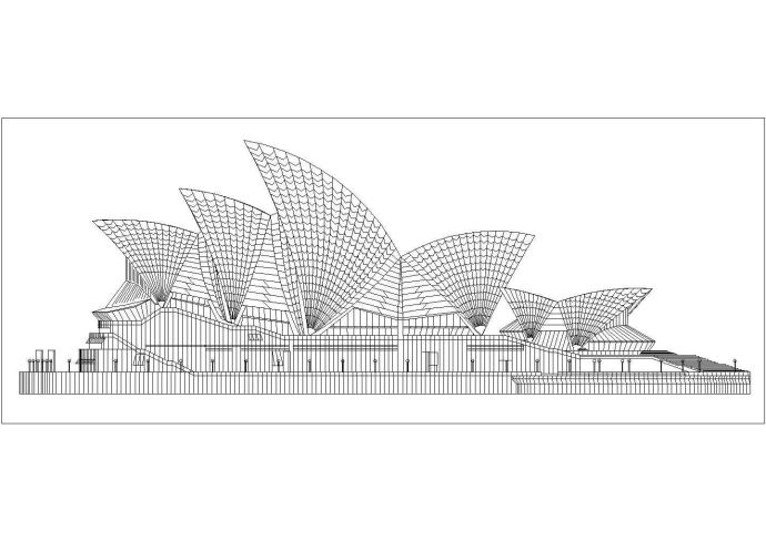 澳大利亚悉尼歌剧院建筑设计方案图纸（简图）_图1