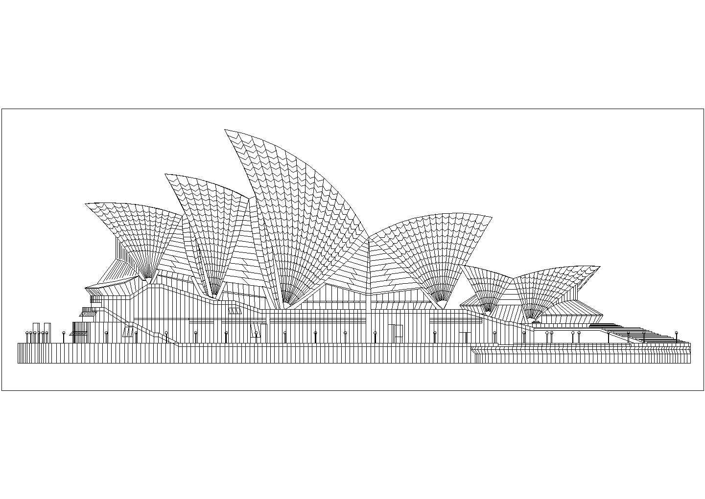澳大利亚悉尼歌剧院建筑设计方案图纸（简图）