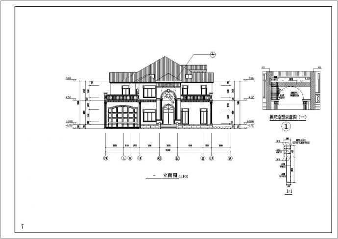 某二层框架结构别墅楼建筑设计施工图_图1