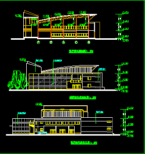 一中学食堂建筑设计CAD平立面图纸-图二