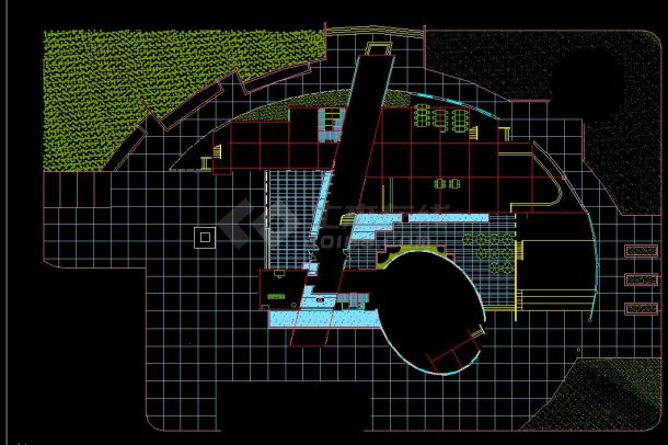 某地大学生活动中心建筑设计方案cad施工图-图二