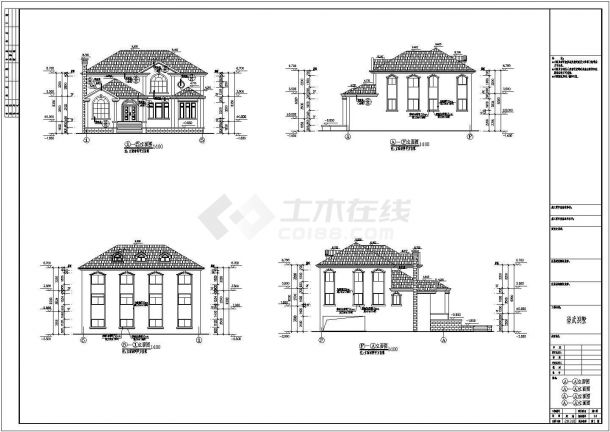 某地两层框架结构别墅建筑设计方案图-图一