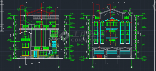 某地区四层别墅建筑设计CAD施工图-图二