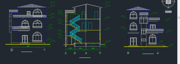 某地区现代私人住宅建筑设计CAD施工图-图二