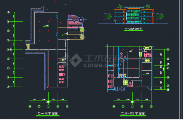 四川农大图书馆建筑设计CAD施工图-图二