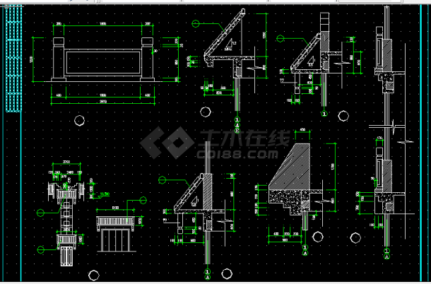 西安古建营业厅施工设计全套CAD图纸-图二